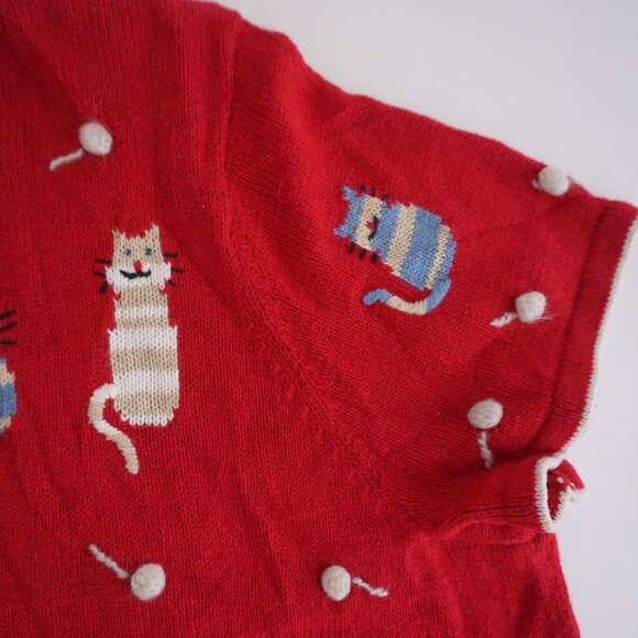 Vintage CJ Banks Hand-Embroidered Cat Button Cardigan Whimsical Kitschcore 3X - Picture 9 of 11
